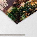 Canvas print Colorful mediterranean street in Crete,  3 panels, detail