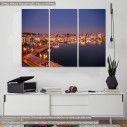 Canvas print Amazing view of the port of Mytilene,  3 panels