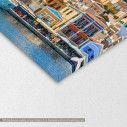 Canvas print Symi island houses, 3 panels, detail