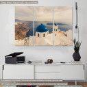 Canvas print Santorini, Stunning view of churches, Santorini,  3 panels