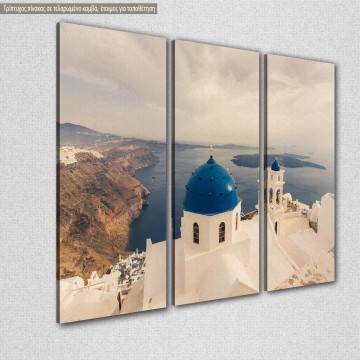 Πίνακας σε καμβά Σαντορίνη, Stunning view of churches, Santorini, τρίπτυχος 2