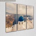 Canvas print Santorini, Stunning view of churches, Santorini,  3 panels, side