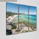 Canvas print  Crystal turquoise beaches of Greece, Sithonia,  3 panels, side