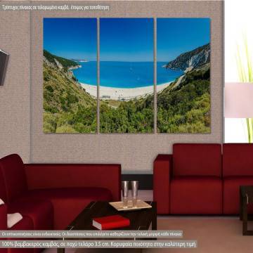 Canvas print Exotic Myrtos Beach in Kefalonia,  3 panels