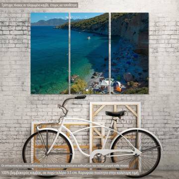 Canvas print A sand beach with turquoise waters,  3 panels