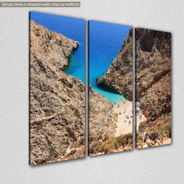 Canvas print  Seitan beach on Crete,  3 panels 2