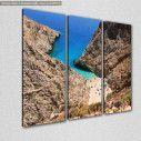 Canvas print  Seitan beach on Crete,  3 panels, side