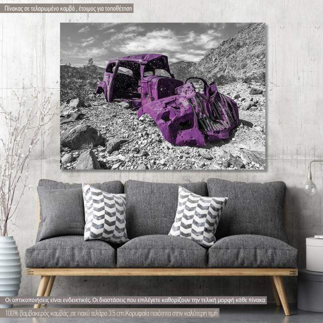 Canvas print Abandoned rusty car