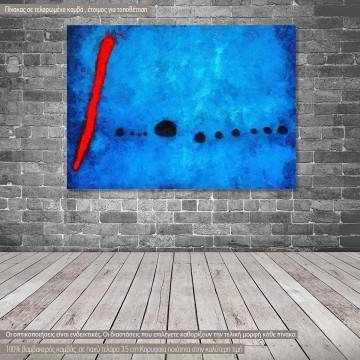 Πίνακας ζωγραφικής, Blue II multicolor reart (original by J. Miro), αντίγραφο σε καμβά