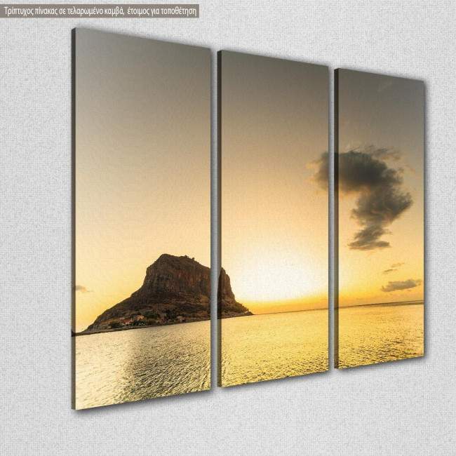 Canvas print Monemvasia 3 panels, side