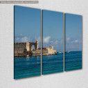 Canvas print Medieval coastline, Rhodos,  3 panels, side