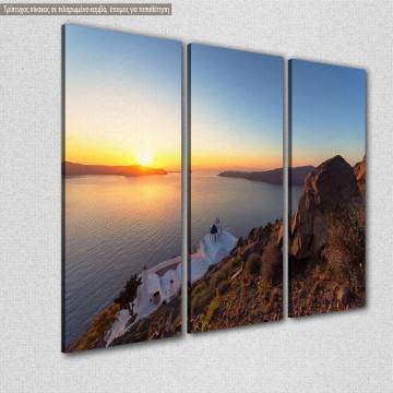 Canvas print Amazing sunset, Santorini,  3 panels 2