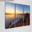 Canvas print Amazing sunset, Santorini,  3 panels, side