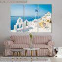 Canvas print Oia on a bright summer day,  3 panels