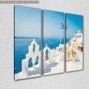 Canvas print Oia on a bright summer day,  3 panels, side