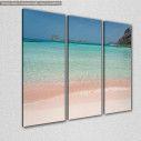 Canvas print  Pink sand on Balos beach,  3 panels, side