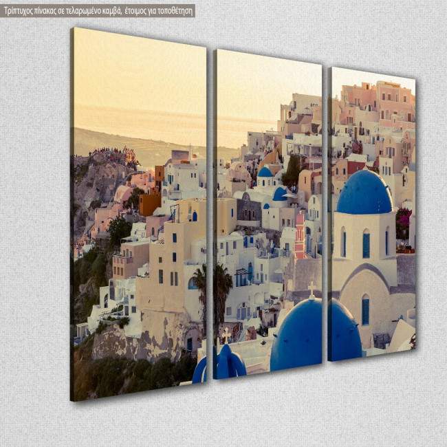 Canvas print Santorini,  3 panels, side