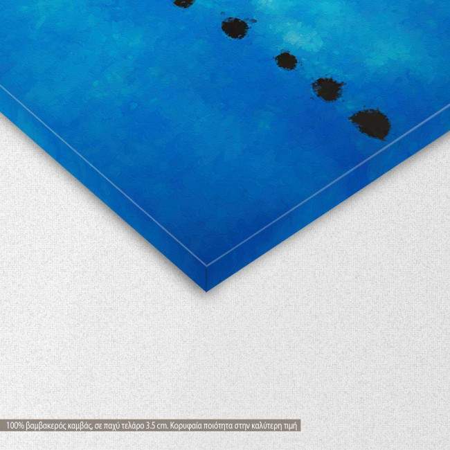 Canvas print Blue II reart, (original by J. Miro), detail