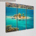 Canvas print Small island in Aegean sea,  3 panels, side