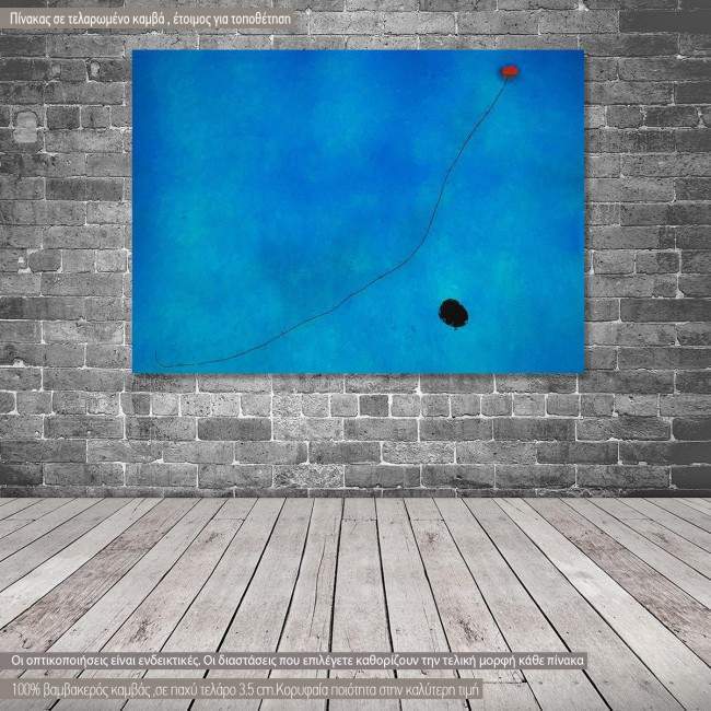 Canvas print Blue III reart, (original by J. Miro), reproduction
