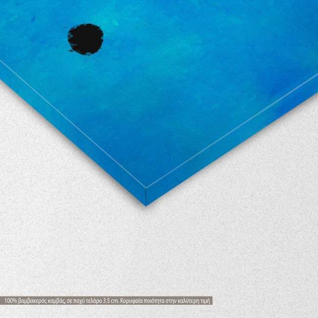 Canvas print Blue III reart, (original by J. Miro), reproduction, detail
