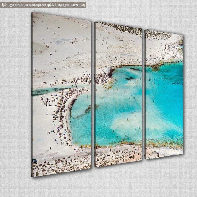 Balos Lagoon with magical waters, τρίπτυχος πίνακας σε καμβά, κοντινό