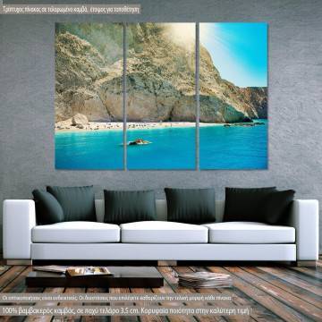 Canvas print Sunshine over Porto Katsiki,  3 panels
