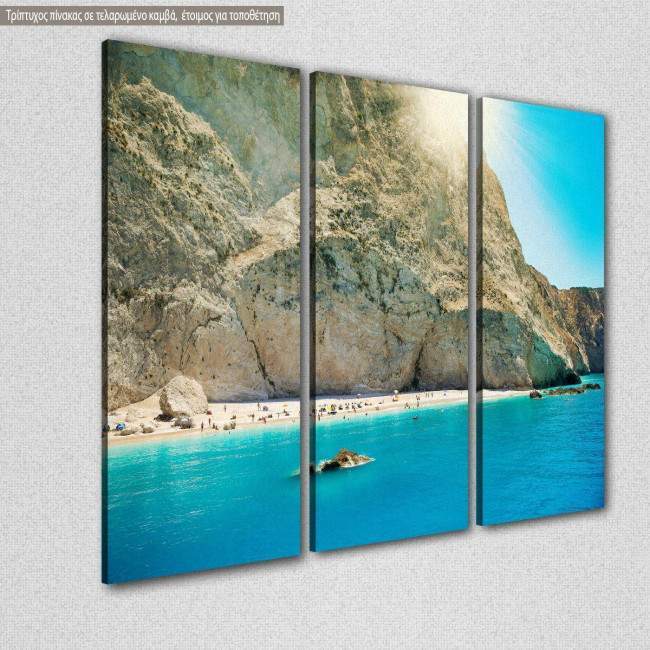 Canvas print Sunshine over Porto Katsiki,  3 panels, side
