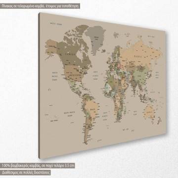 Canvas print World map (World map) IV Framed canvas View 1 2