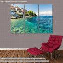 Canvas print Crystal clear water in Corfu island,  3 panels