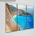 Canvas print  Shipwreck beach Zakynthos,  3 panels, side