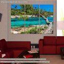 Canvas print  Crystal clear water at Thasos island,  3 panels