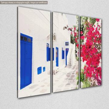 Canvas print Mykonos, Street in Mykonos town,  3 panels 2