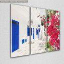 Canvas print Mykonos, Street in Mykonos town,  3 panels, side