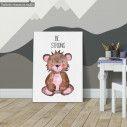 Kids canvas print Woodland animals, Bear painted