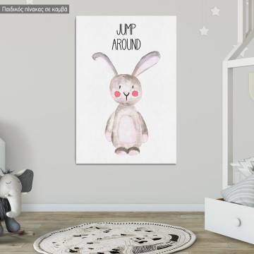Kids canvas print Woodland animals, Rabbit painted