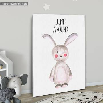 Kids canvas print Woodland animals, Rabbit painted 2