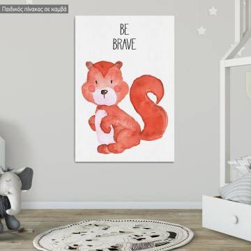 Kids canvas print Woodland animals, Squirell painted