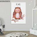 Kids canvas print Woodland animals, Owl painted