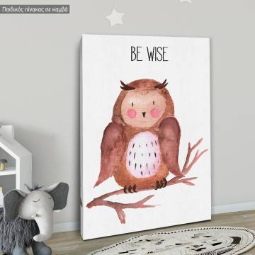 Kids canvas print Woodland animals, Owl painted 2