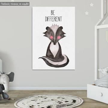 Kids canvas print Woodland animals, Badger painted