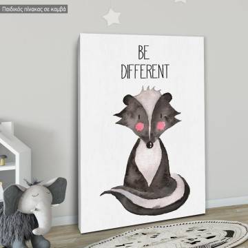 Πίνακας παιδικός σε καμβά Woodland animals, Ασβός ζωγραφιστός 2