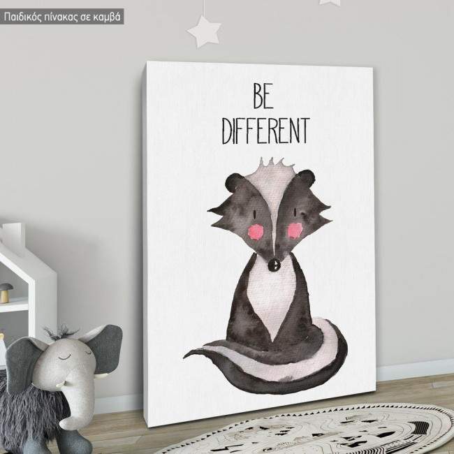 Kids canvas print Woodland animals, Badger painted