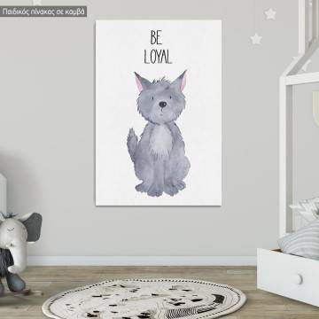 Πίνακας παιδικός σε καμβά Woodland animals, Λύκος ζωγραφιστός