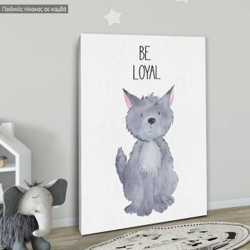 Πίνακας παιδικός σε καμβά Woodland animals, Λύκος ζωγραφιστός 2