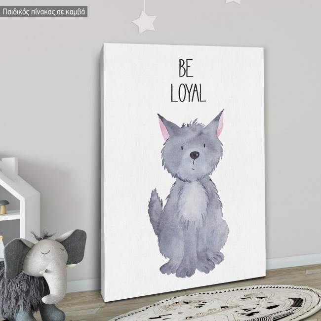 Kids canvas print Woodland animals, Wolf painted