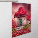 Canvas print Mushroom house fairy tale pinky, side