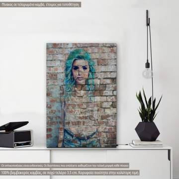 Canvas print Girl on the wall