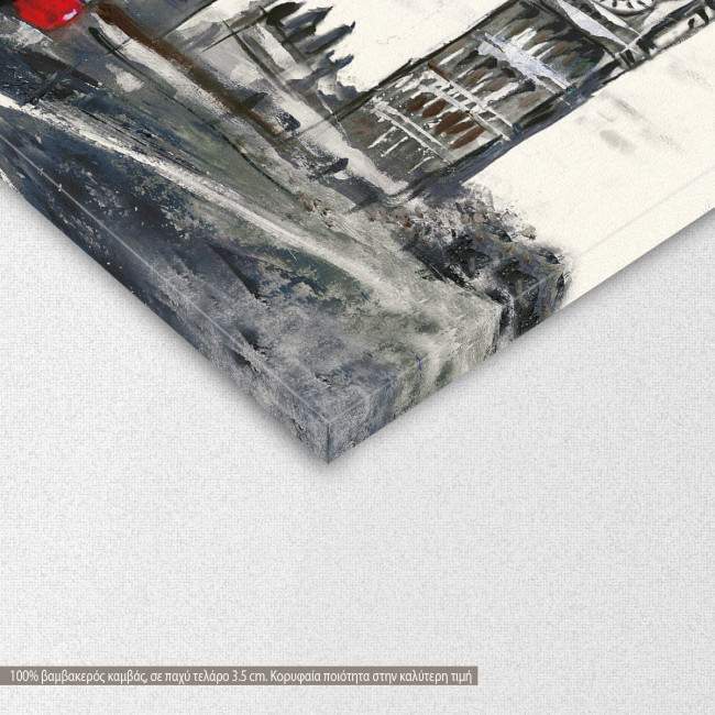 Canvas print Bus in front of Big Ben, detail