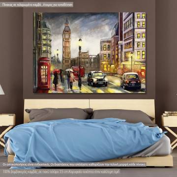 Canvas print  Vintage street view of London